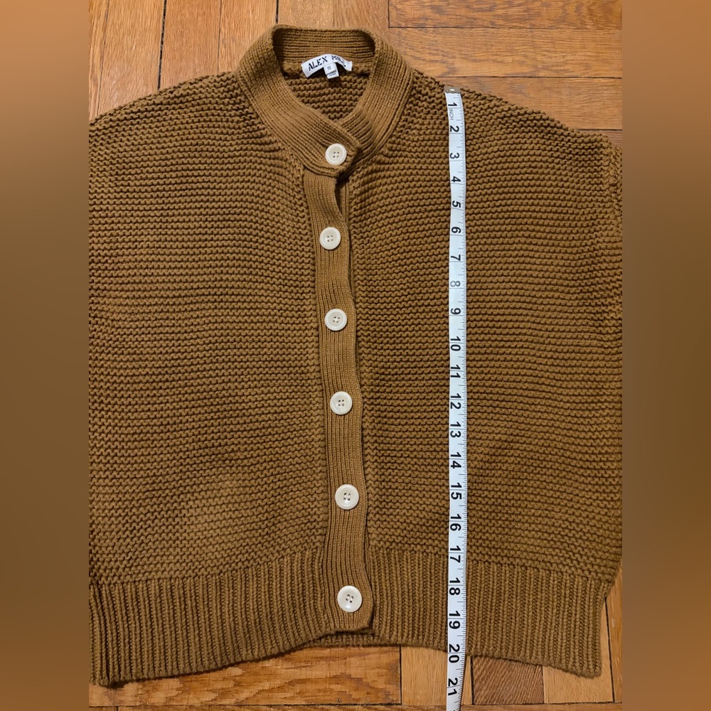 Alex Mill 100% cotton golden khaki brown Nico sweater cardigan sz S - Picture 12 of 12